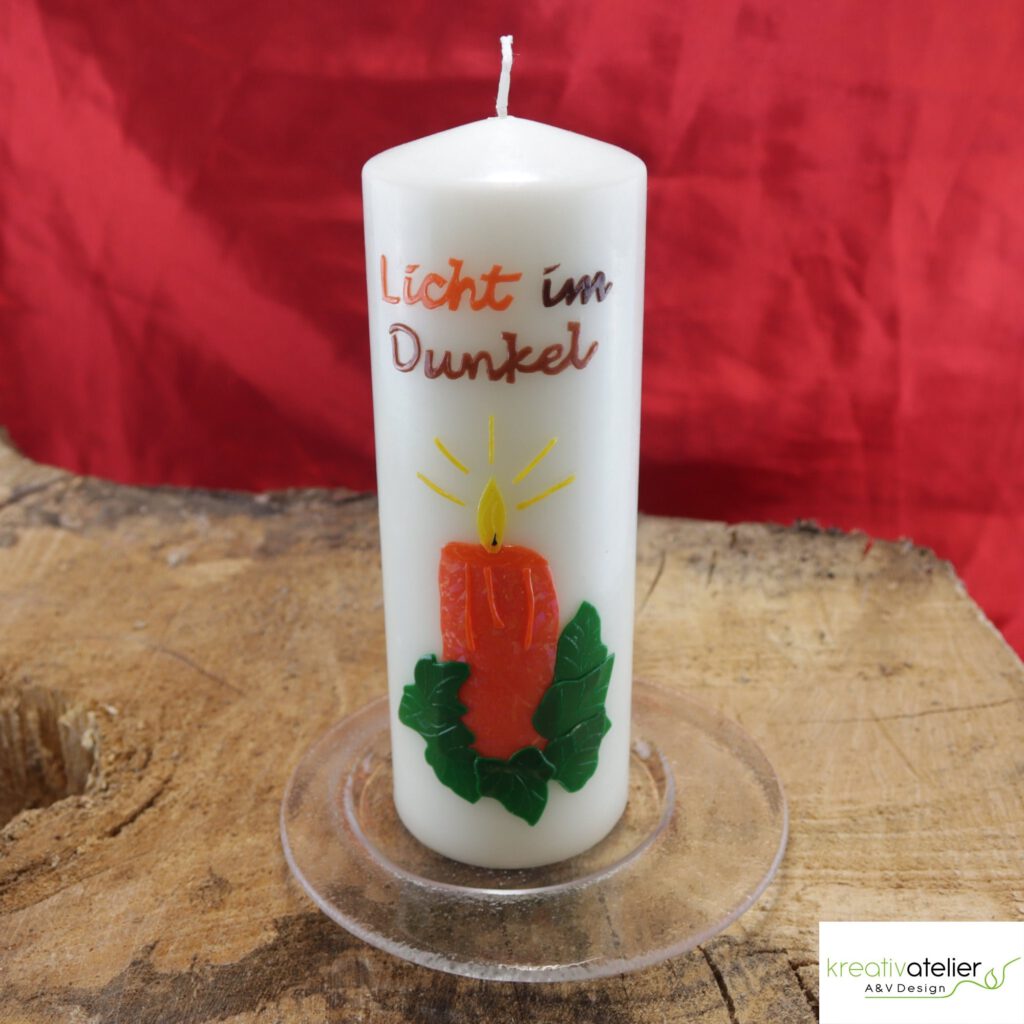 Mutmacherkerze Spruchkerze Hoffnung Kerze Lich im Dunkel 05