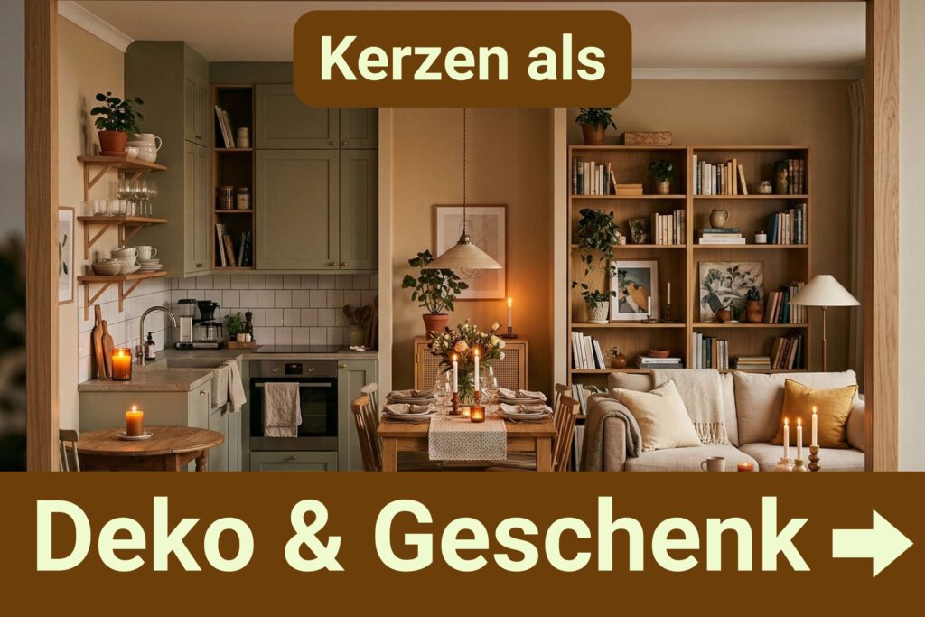 Dekoration mit Kerzen im Wohnzimmer und Essbereich – stimmungsvolle Wohnatmosphäre