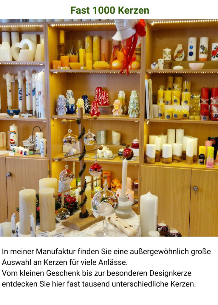 Start_neu Große Auswahl handgefertigter Kerzen in der Kerzenmanufaktur