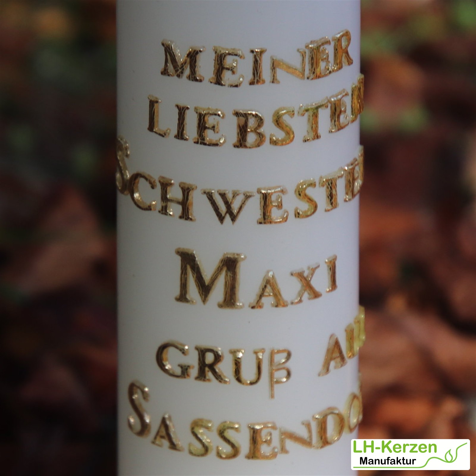 Beschriftete Kerze