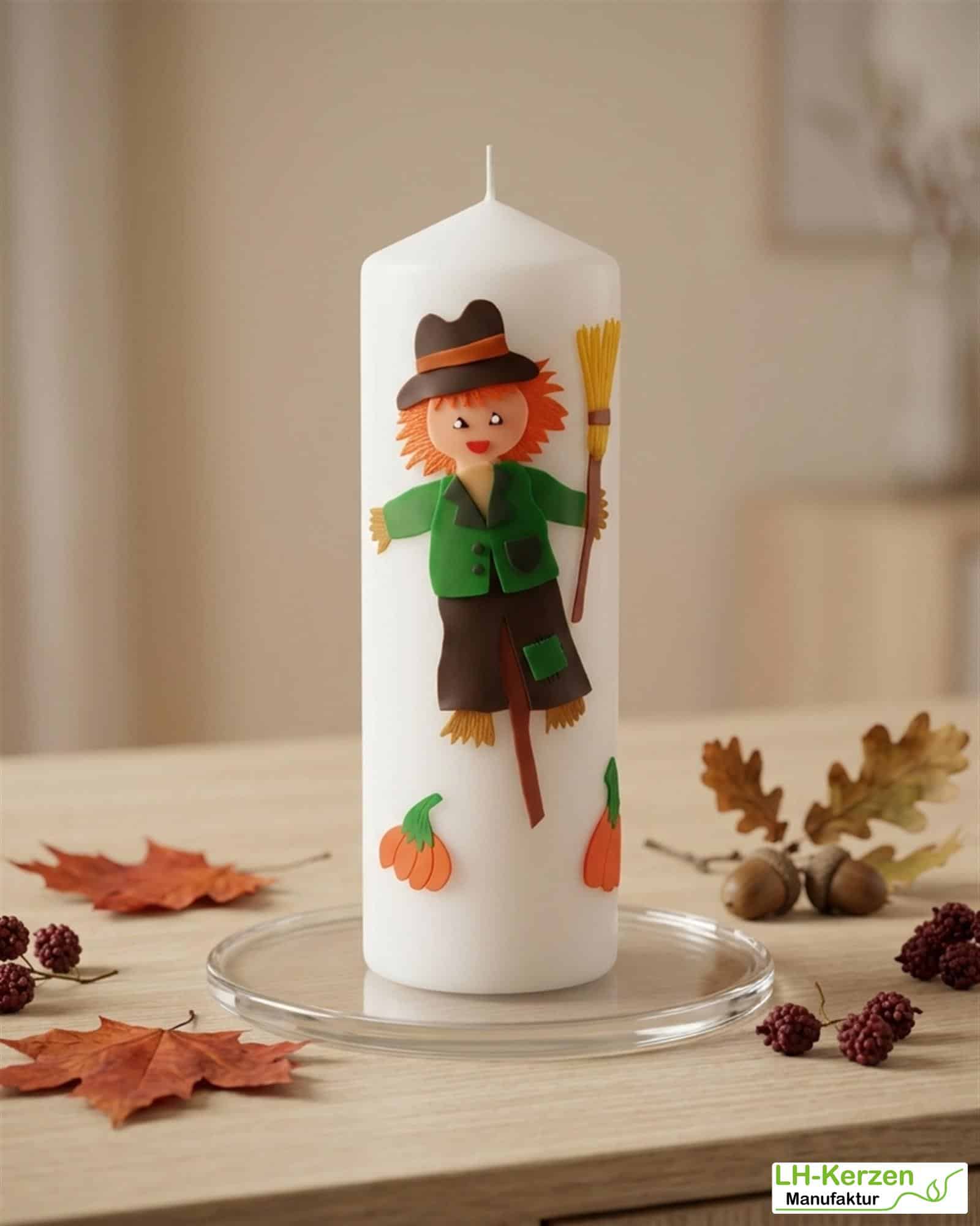 Lustige Vogelscheuche als herbstliche Dekoidee – liebevoll verziert, ideal als Mitbringsel